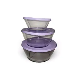 Clear Elegant Set w lilac lid