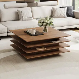 Square Wood Multi-layer Combination Coffee Table Furniture Home