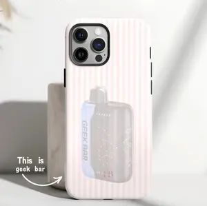 This is geek bar Custom Monogram Striped Phone Case - Personalized Design with Unique Patterns and Colors for Your Device