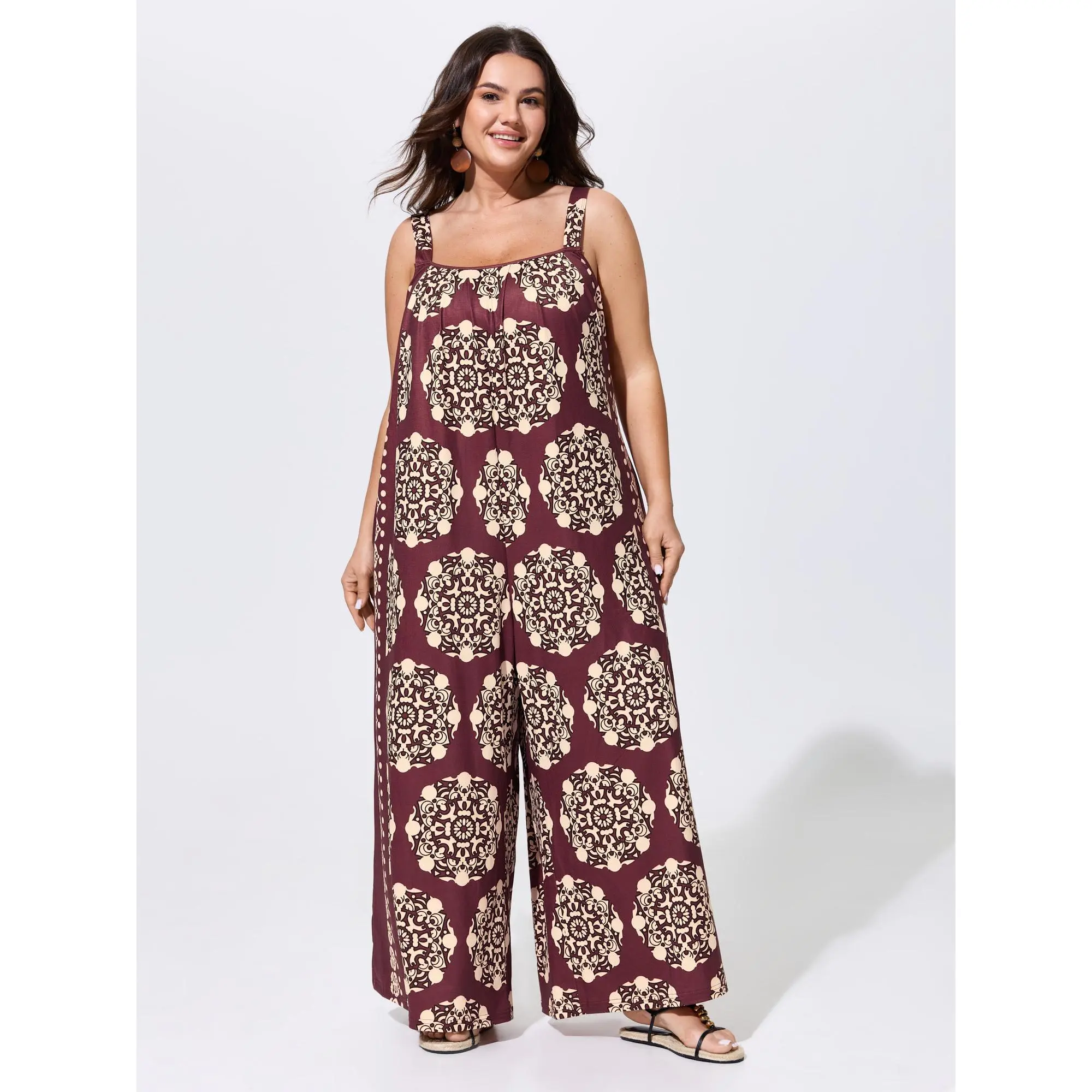 BLOOMCHIC Plus Size Sunkissed Stretchy Adjustable Strap Jumpsuit[M-6X] Back To School,Spotlight Day
