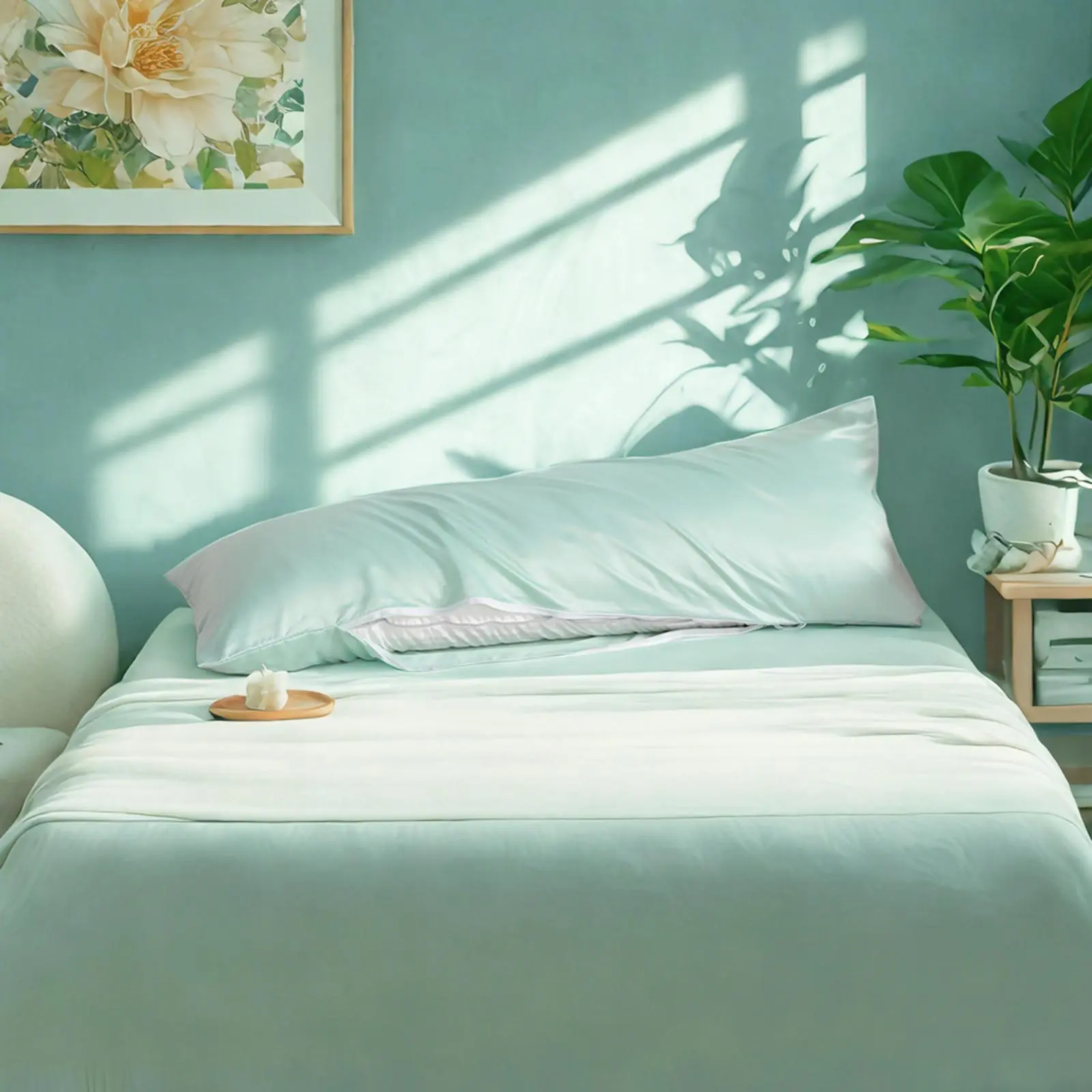 1 Luxury Satin Body Pillowcase, Hair and Skin Friendly Pillow Cases with Hidden Zipper‎
