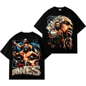 Jon "Bones" Jones Fighter Graphic T-Shirt – UFC GOAT Champion Tee, Light Heavyweight Legend Shirt, Octagon Dominance Graphic Tee, Hardcore Combat Streetwear, Bold Print Oversized Unisex T-Shirt, Perfect Gift for MMA Fans fashion shirt