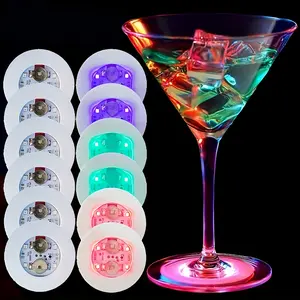 20/40 Pcs Light Up Coasters, Decorative Lights, LED Sticker Coaster Tray, Strobe Coasters, Glow-in-the-Dark Party Supplies Set for Bachelorette Parties, Concerts, Birthdays, Graduation Nights, Weddings and more funny gift