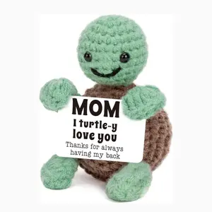 Mini Fun Turtle Birthday Gift for Mom, Handmade Emotional Crochet Turtle, Mother's Day Birthday Gift, Love Small Cute Things, Handmade Crochet Figure, Soft Cuddly Gift