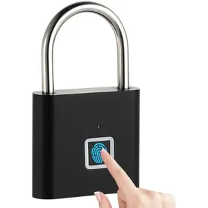 Fingerprint Padlock, Locker Lock with Keyless, Portable Biometric Padlock Combination Locks for Gym Gate Storage, Smart Lock for Locker USB Rechargeable