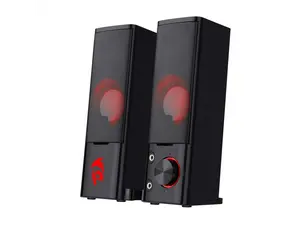 Redragon GS550 Orpheus PC Gaming Speakers, 2.0 Channel Stereo Desktop Computer Sound Bar with Compact Maneuverable Size, Headphone Jack, Quality Bass and Decent Red Backlit, USB Powered w/ 3.5mm Cable