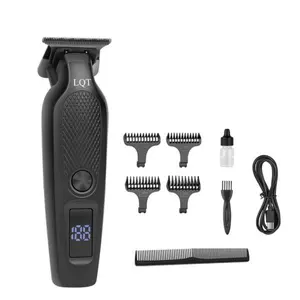 LQT T-Blade Hair Trimmer for Men, Cordless Zero-Gap Detail Trimmer with LED Display, Rechargeable Edger with 4 Guide Combs (1-7mm), USB Charging & Accessories Included