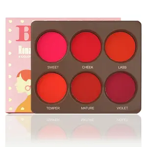 6 Color Matte Waterproof Blush Palette with Smooth Texture Long-lasting Makeup Kit for All Skin Types, Perfect for Daily Use & Special Occasions Cosmetics Products