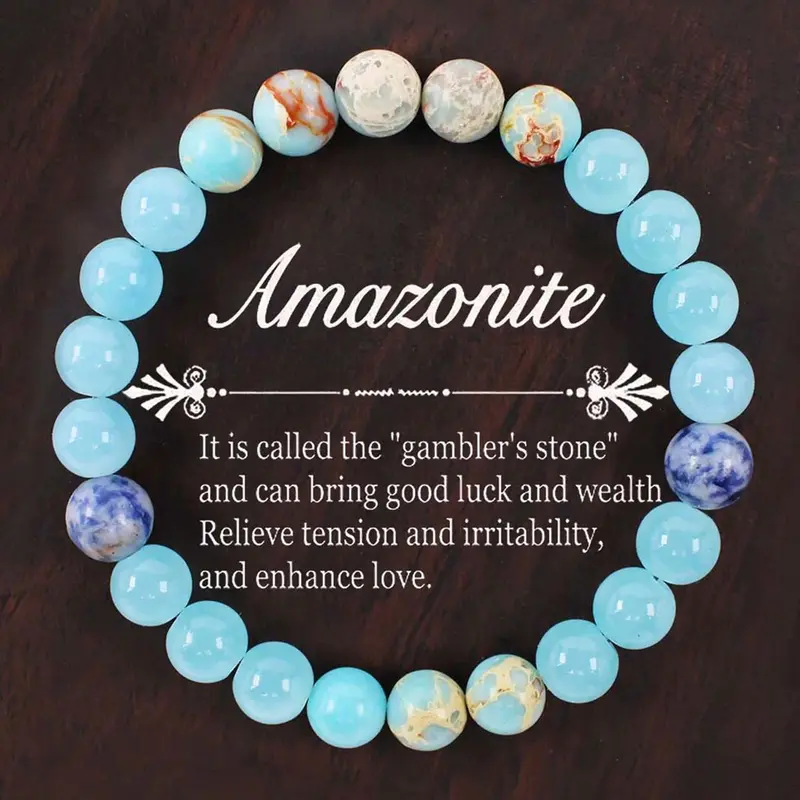 Bohemian Energy Healing Boho Chic Crystal Bracelet for Men & Women, Fashionable Beach Vacation Style Jewelry Gift for Friends, Dainty Crystal Bracelets, Pretty Bracelet