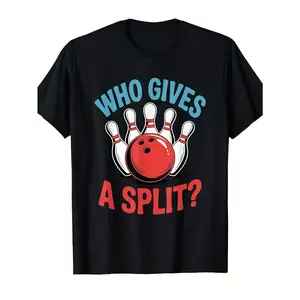 Men's Round Neck Short-Sleeve Retro Score T-Shirt - 100% Pin Design with 1-10 Scoring Numbers, Lightweight Breathable Casual Summer Menswear Top, Suitable for Bowling Parties, Plus Size Options, Tshirt