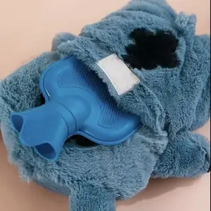 Cute Animal Plush Hot Water Bottle with Super Soft Fleece Cover for Menstrual Cramps Pain Relief & Neck Shoulder Back Warmth, Safe Leakproof Removable Washable Winter Bed Warmer Stuffed Toy Christmas Gift for Women Girls Kids