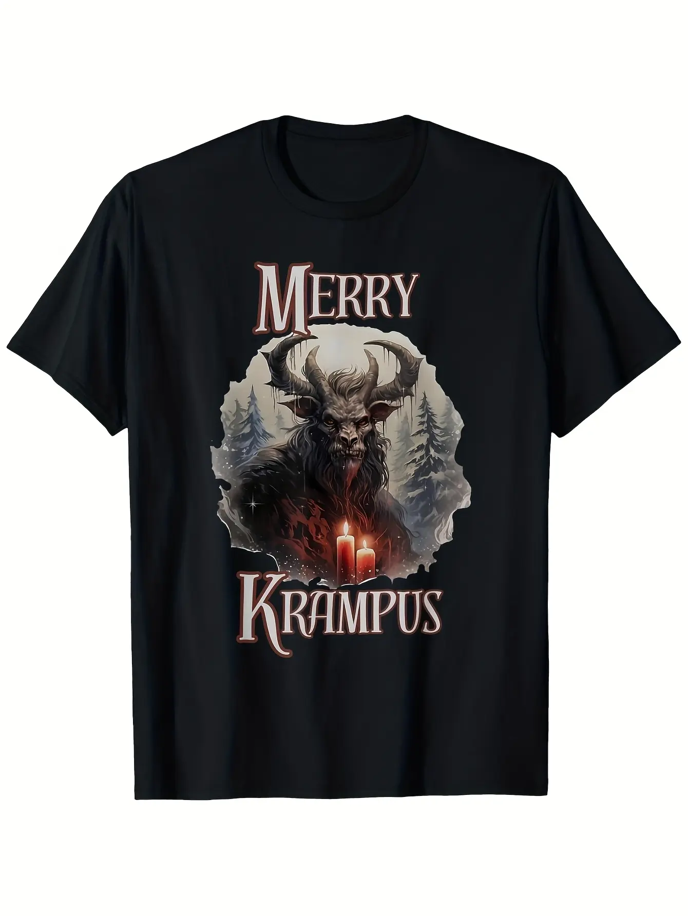 Merry Krampus Christmas Horror T-Shirt - 100, Heav unisex soft cotton short sleeve t shirt, vintage graphic casual tee for men women teens, perfect birthday holiday gift for camping travel gym daily street  wear