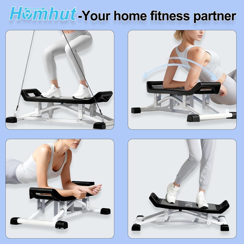 Swing Glider Stepper with Resistance Bands，Multifunctional Home-use Pelvic Floor Muscle Trainer, Balance Stepper, Ski Machine & Leg Shaping Equipment