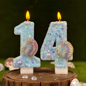 1pcs Ocean-Inspired Birthday Candles - Shiny Shell Design, Perfect for DIY Cake Decorations and Party Celebrations