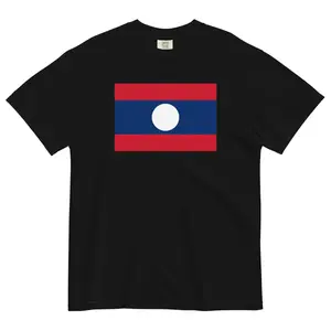 Laos Flag T-Shirt | Unisex Premium Heavyweight Tee | National Emblem & Patriotic Apparel