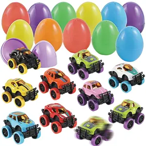 New Easter egg toys-printed plastic openable eggs with DIY rabbit gashapon inside. A fun and creative Easter gift for kids Round Colorful