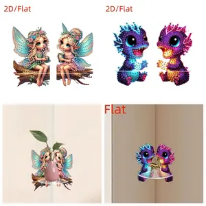 1 set DIY 2D Diamond Painting Corner Shelf Holder Acrylic Wall Mounted Corner Shelf for Bedroom, Living Room, Home Office,  Gifts for Friends and Family, Suitable for Gathering House and Birthday, Wedding, Christmas Holiday,New Year Festival Party Decor