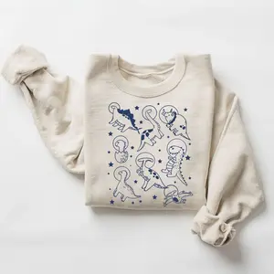 Dinos in Space Sweatshirt, Funny Dinosaur Aesthetic Graphic Retro Vintage Funny Gift, Dino Unisex