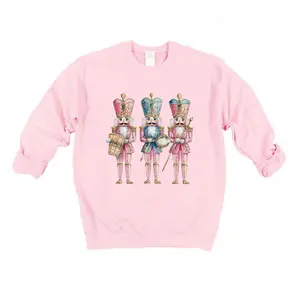 Simply Sage Market Women's Graphic Sweatshirt Nutcracker Pink - S - Light Pink