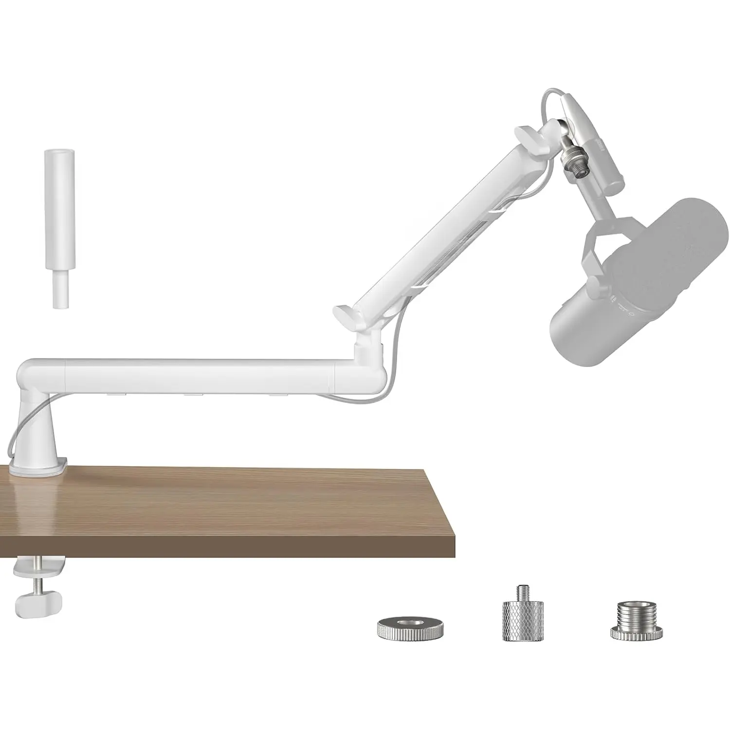 Microphone Arm, AK-55 Desk Low Profile Adjustable Mic Boom Arm Stand,Suitable For Blue Yeti,Snowball iCE,  QuadCast,SoloCast,Elgato Wave,Etc