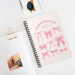 Manifest Your Year' 2025 Journal – Pink Coquette Aesthetic, 118 Ruled Pages for Brain Dumps, Ideas, Manifestations, Dreams, To-Do Lists & Personal Diary – Perfect for Goal Setting, Creative Writing, Daily Inspiration & Organization