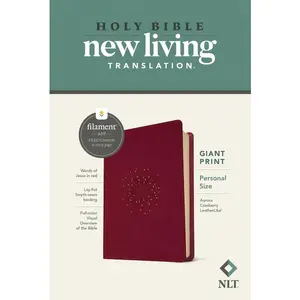 NLT Personal Size Giant Print Bible, Filament Enabled (Leatherlike, Aurora Cranberry, Red Letter) -- New Living Translation - Bible