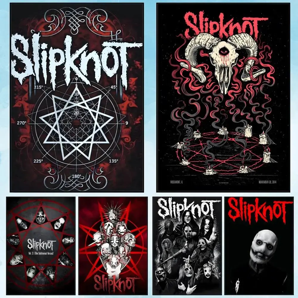 Rock Slipknot Band Painting Calligraphy New Ultra-HD Canvas Poster – Truly Wrinkle-Free & Deformation Resistant Waterproof Perfect Wall Decor for Home Hotel Apartment Living Room Bedroom & Hallway Ideal Gift