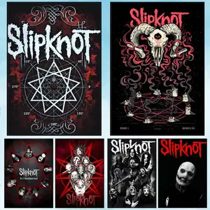 Rock Slipknot Band Painting Calligraphy New Ultra-HD Canvas Poster – Truly Wrinkle-Free & Deformation Resistant Waterproof Perfect Wall Decor for Home Hotel Apartment Living Room Bedroom & Hallway Ideal Gift