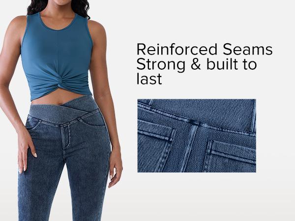 BRXL High Waisted Stretchy Crossover Denim Jeans for Women Flare Jeggings Bootcut Denim with Pockets Trendy & Flattering #Streetwear #outdoorfun #tiktokshopspringglowup #tiktokshopfashion-1