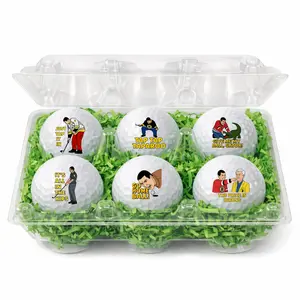 Happy Gilmore Inspired Funny Golf Balls 6 Pack Hilarious Movie Quotes & Characters Unique Gift for Golfers Golf Accessory