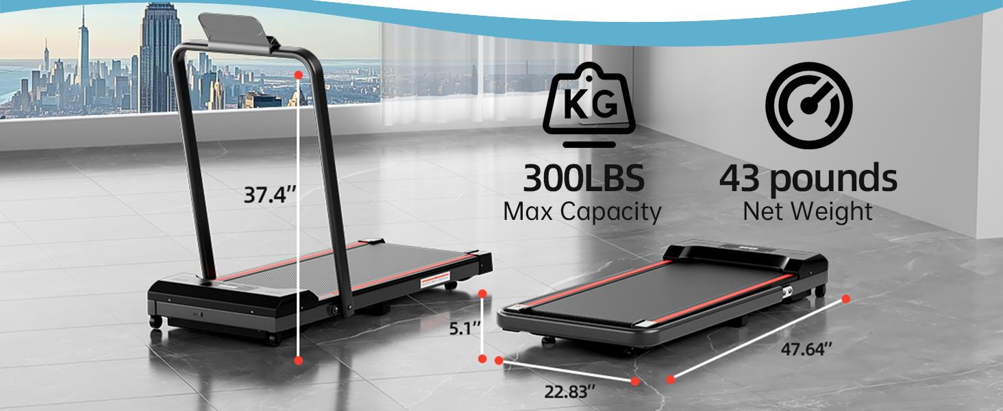3.0 HP Under Desk Walking Pad Treadmill with Handle Bar- Portable Remote Control Treadmill with LED Display,Walking/Jogging/Running Machine for Home & Office