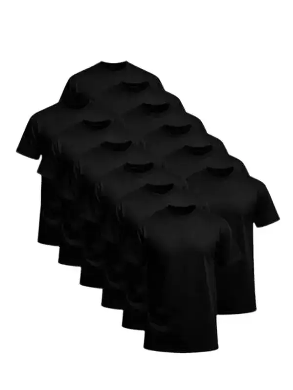 12-piece set, the more you buy, the lower the price. Stock up! Black crew neck T-shirt, short sleeves, comfortable and well-fitting inner shirt, basic T-shirt, cotton-blend basic T-shirt, easy to care for and durable top for men and women, outdoor recreat
