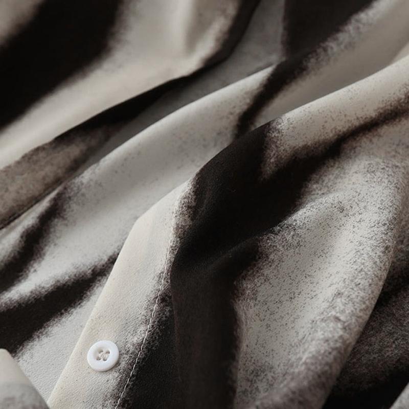 Commense Tie Dye Oversized Button Down Shirt black size M Adult Blouses Casual Long Sleeve