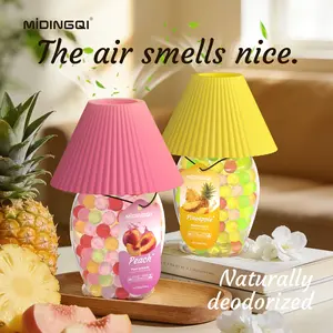 Midingqi 200g Lamp-Shaped Air Freshener Beads, Cute Sweet Fruity Style, Pineapple & Peach Scents, Long-Lasting Odor Elimination, Ideal for Home Use