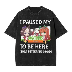 valentine shirts UmaMusu Haru Urara Uma 8Musume T Shirts Hip Hop Washed Oversize T-Shirt  Vintage for Men Women Tops Streetwear Printed Tops Tees