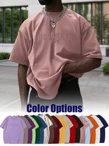 Brooklyn Nyc Embroidered Short Sleeve T-Shirt, American High Street Loose Fit Unisex Multicolor Casual Top, 18 Colors Available