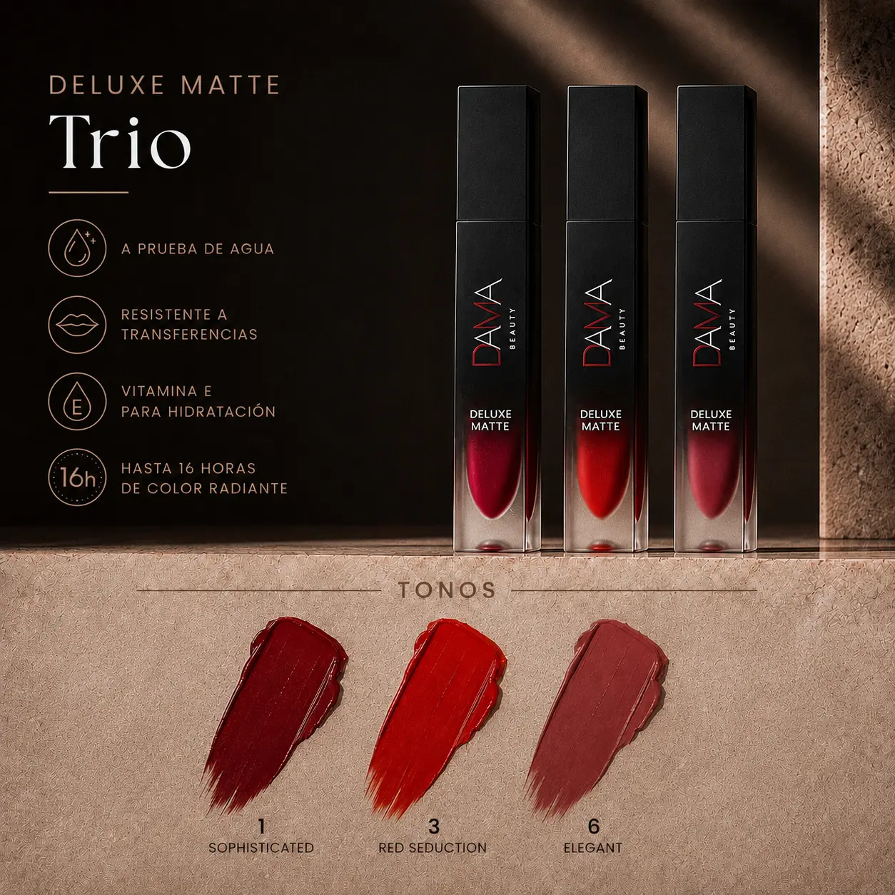 Matte Liquid Lipstick Pack - 1 Trio Assorted Lipstick Shades, Waterproof, Vitamin E Infused, Long-Lasting, High-Pigmented, Transfer-Resistant, Vegan, Cruelty-Free Makeup for All Skin Types, From Office to Outings