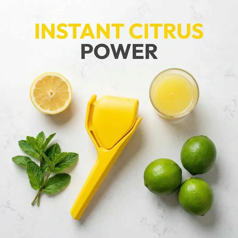 Lemon Citrus Squeezer - Easy Fruit Juice Extractor Utensils, Max Yield, Min Effort, Fresh Juice in 3 Simple Steps, Includes Bowl & Juicer Cup,campingessentials,campinggear