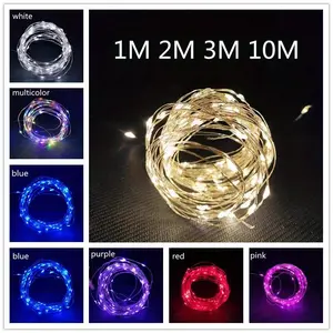 5/10m LED Battery Powered LED Copper Wire Fairy String Light Waterproof For Garden Outdoor Party Christmas Decor Decoration