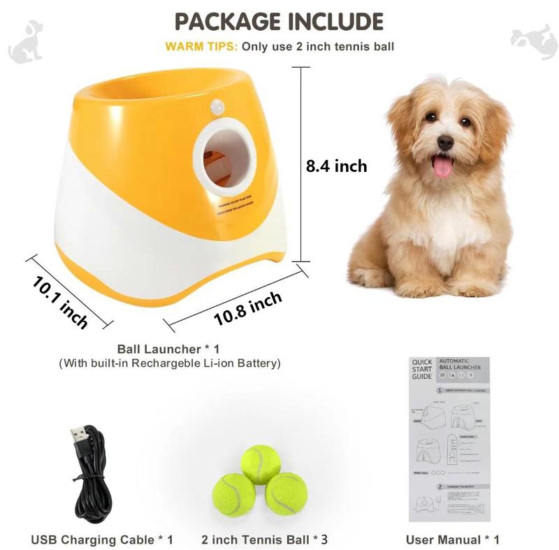Automatic Dog Ball Launcher with 3 Mini Tennis Balls (2 Inch), 3 Adjustable Distances, Small & Medium Dogs Interactive Toy for Indoor Outdoor Play Durable Chew Automatic Dog Ball Launcher with 3 Mini Tennis Balls (2 Inch), 3 Adjustable Distances, Small & Medium Dogs Interactive Toy for Indoor Outdoor Play Durable Chew