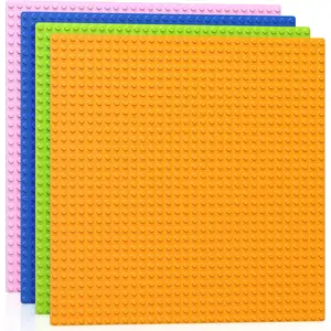 4 Pack Classic Baseplates 10" x 10" Large Building Plates for Building Bricks, Compatible with All Major Brands and Activity Table, Perfect STEM Gift for Builders