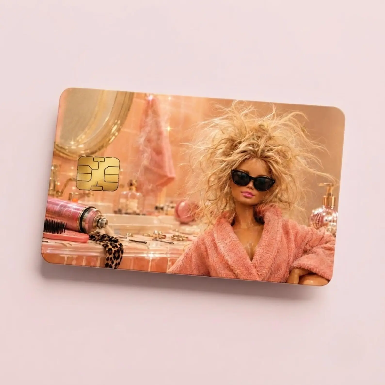 Chaos Doll Credit Card Skin, Funny Messy Hair Card Sticker, Funny Credit Card Skin