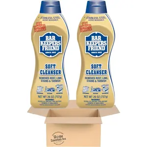Bar Keeper Friend Soft Cleanser Liquid (2 x 26 oz) Multipurpose Cleaner, Rust Stain Remover for Stainless Steel, Porcelain, Ceramic