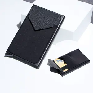Metal Card Strap Lycra Cloth Anti-theft Swiping Aluminum Alloy Credit Card Box Business Card Case Multi Card Holder Minimalist Bifold Wallet