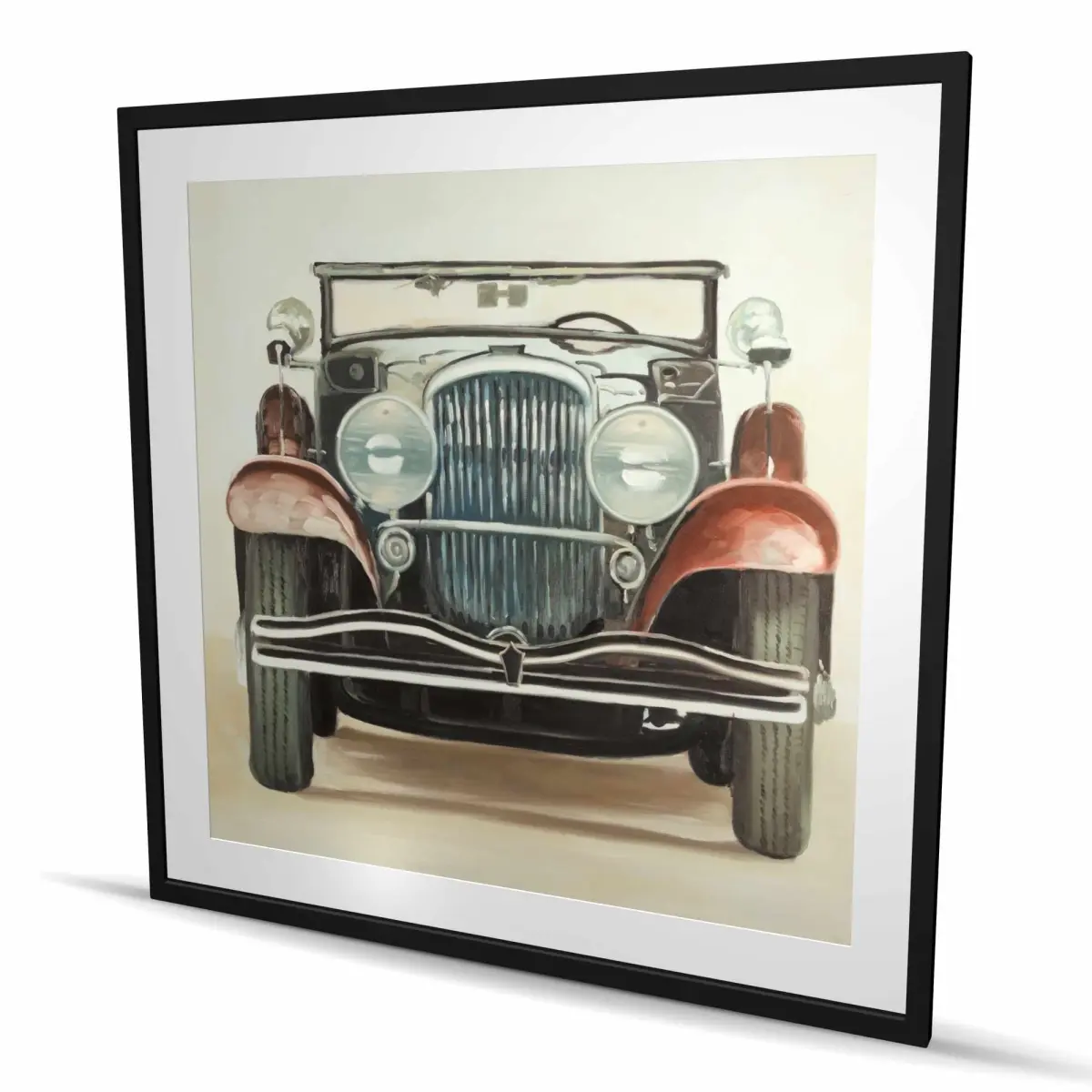 Begin Home Decor C1FM4848YURT19 48 x 48 in. Old 1920S Luxury Car - Brown Transportation Framed Print Wall Art