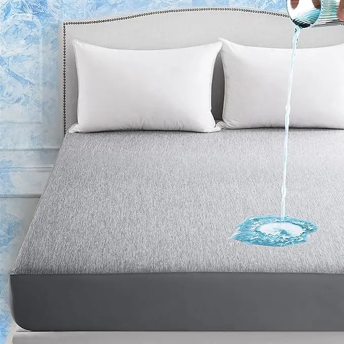 Elegear Waterproof Mattress Protector - Arc-Chill3.0 Cooling Fibers, High-Strength, Absorbs Human Body Heat, Hypoallergenic King Size with 18" Deep Pockets for Hot Sleepers & Family Use