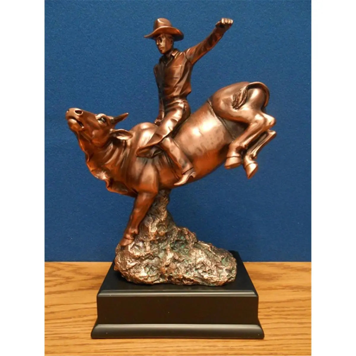 212 MAIN Cowboy Cold Cast Resin Sculpture, Bronze-Finish Resin Stone, Model F54246, 7.5x5x11.5in, Artistic Detail Indoor Ornament, Collectible Cultural Art Home Decor