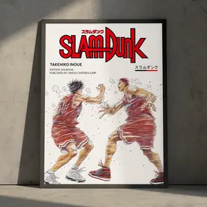 [ ANIME POSTER UNFRAMED - SALE UP TO 45% ] Slam Dunk Anime Manga Poster Art Print, Sakuragi Hanamichi Vintage Japanese Wall Decor, Basketball Anime Aesthetic, TikTok Sports Anime Art