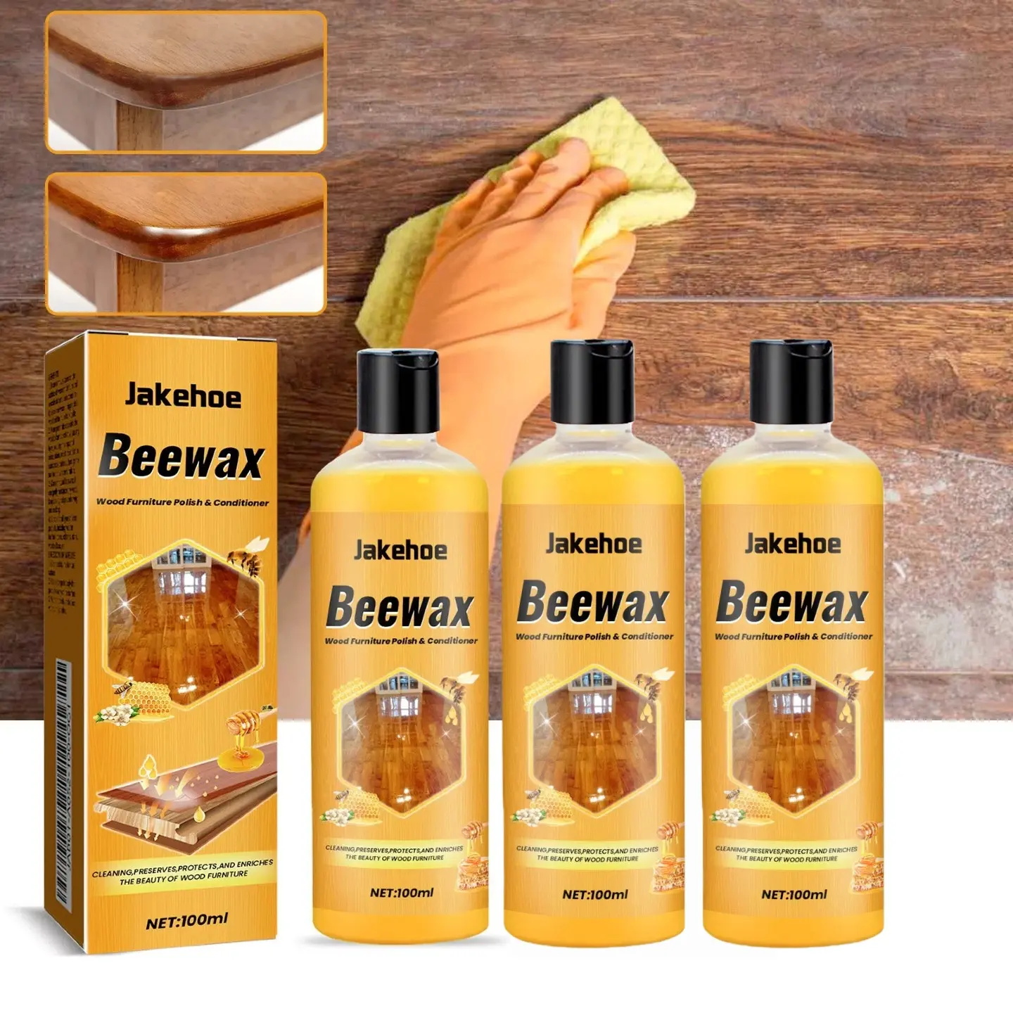 Jakehoe Floor Cleaner Liquid, Home Wooden Flooring Care, Protection & Cleaning, Dust Removal, Shine Enhancer, Cleaner Pack, Home Care Supply, Cleaning Products, 3pcs/2pcs/1pc, Durable Cleaning Supplies