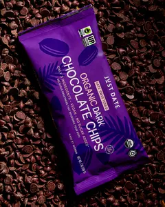 Just Date Organic Dark Chocolate Chips, No Sugar Added, Dairy-Free, Date Sweetened, Only 3 Ingredients: Dates, Cacao & Cocoa Butter for Baking, Dessert & Snacking